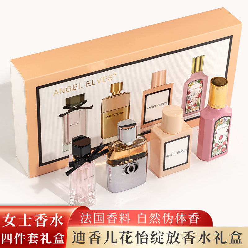 New four-piece perfume set, fragrance blooming set for men and women, cross-border foreign trade gift box wholesale perfumes