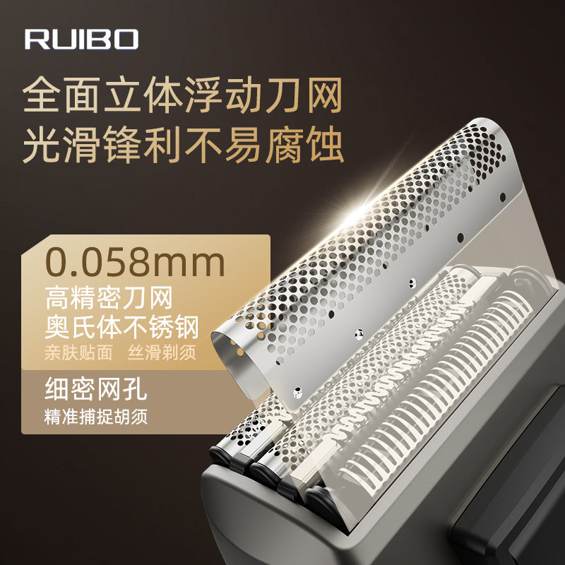 Reciprocating floating five-blade electric shaver - wet & dry shaving, led digital display