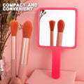 Wholesale makeup touch-up handheld mirror - square hand mirror, portable for girls, desktop makeup mirror - $2 store