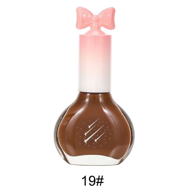 Nail polish, no baking, quick drying, non-tearable, nude color, sequined bottom oil, wine red cherry oily nail polish, wholesale