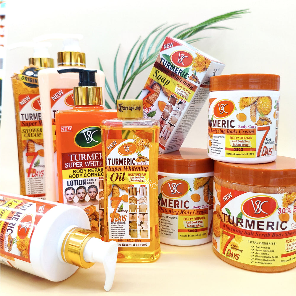 foreign trade turmeric skin care series essence liquid facial cream body lotion scrub wholesale foreign trade