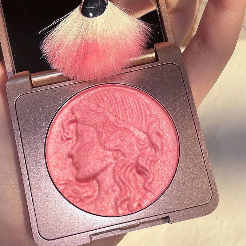 Cde smart girl reading monochrome blush nature nude makeup pearlescent fine shimmer whitening contouring brightening rouge palette