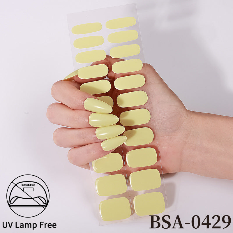 no-bake gel manicure stickers waterprooffashionpure color nail stickers no cure gel nail wraps