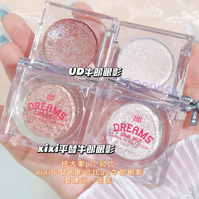 Makeup xixi stars brighten single color highlight powder pearlescent broken diamond sparkling cowherd and weaver eye shadow