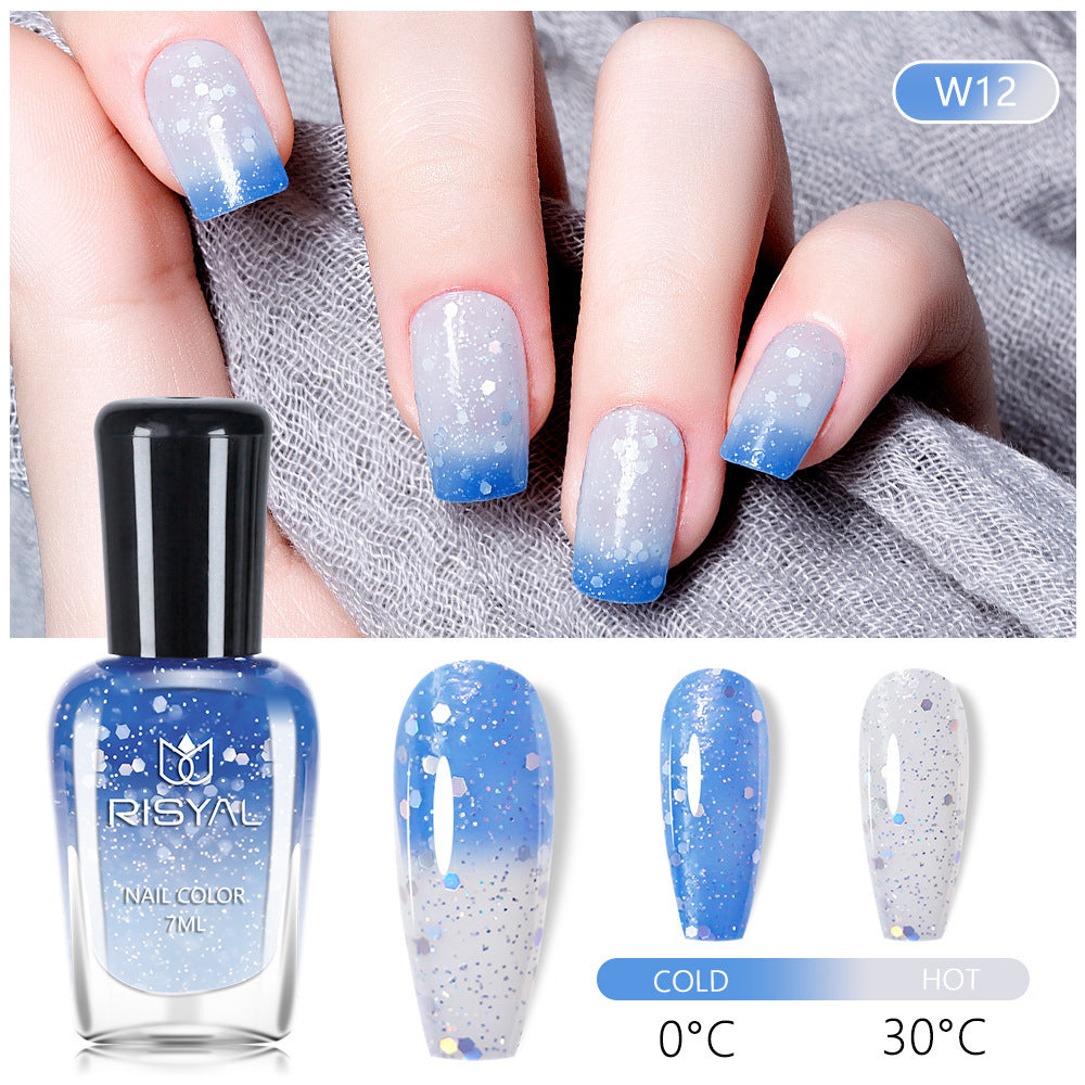 Risyal color-changing nail polish 7ml - no bake, quick dry, peel-off, wholesale, cross-border exclusive, gradient nail polish