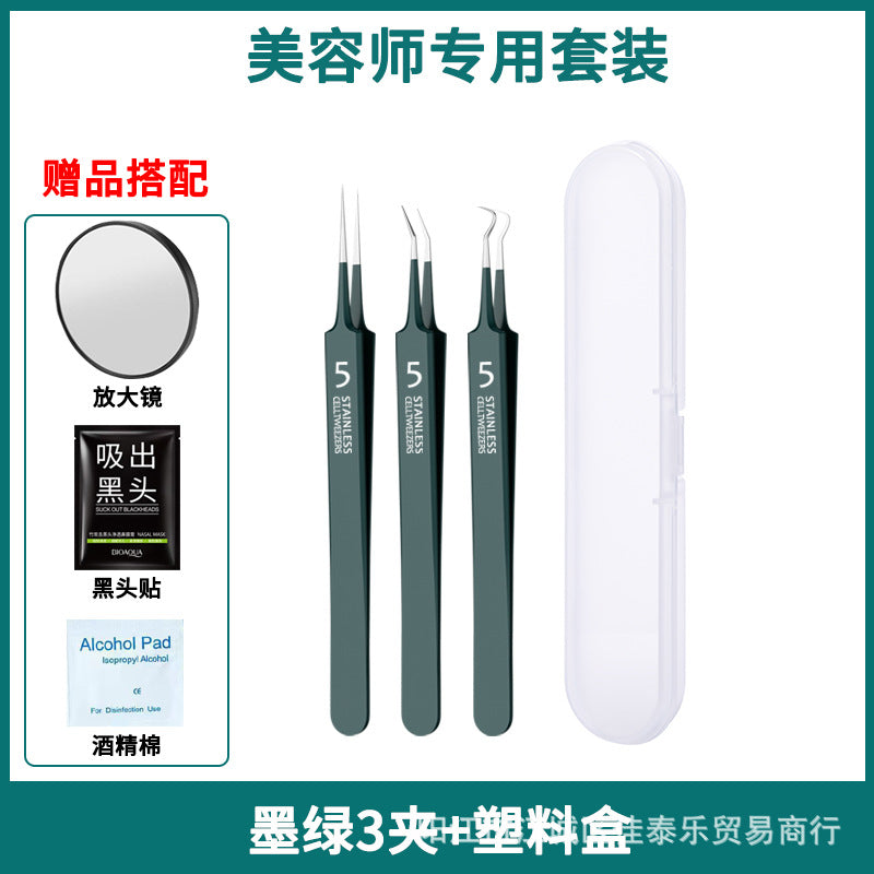 Factory direct stainless steel blackhead remover kit - includes blackhead extractor, pimple popper, and acne treatment tools