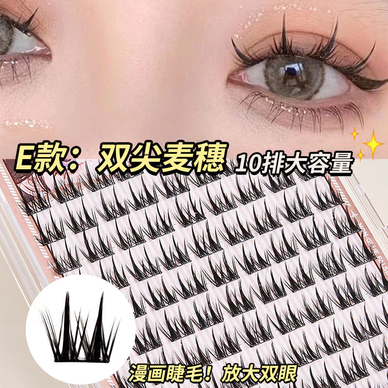 Jonbos self-adhesive glue-free false eyelashes for women, natural simulation, "born-with" style, 3-step application, high volume, individual cluster lashes