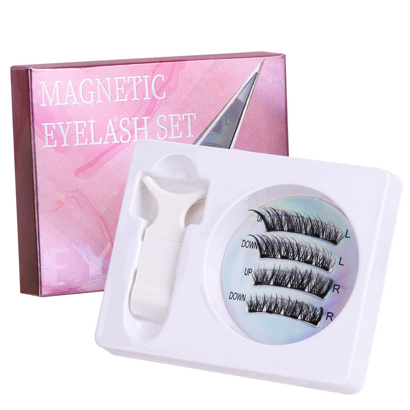 Best selling magnetic false eyelashes glue-free thick european and american eyelashes suit strong magnetic eyelashes cross-border supply