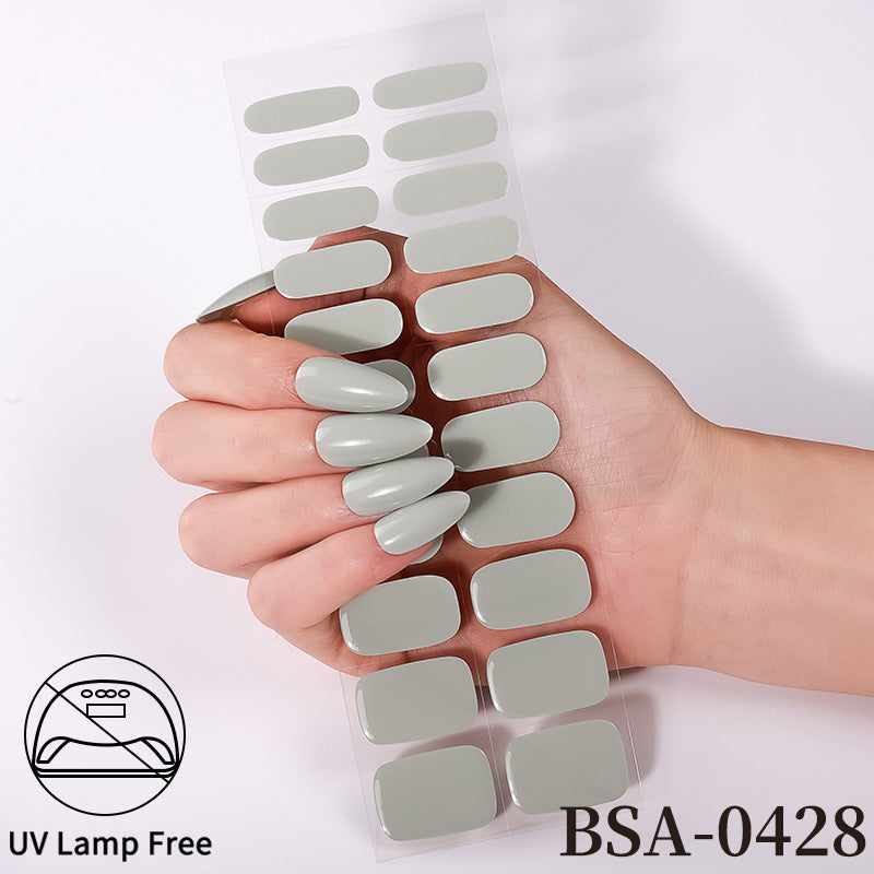 no-bake gel manicure stickers waterprooffashionpure color nail stickers no cure gel nail wraps