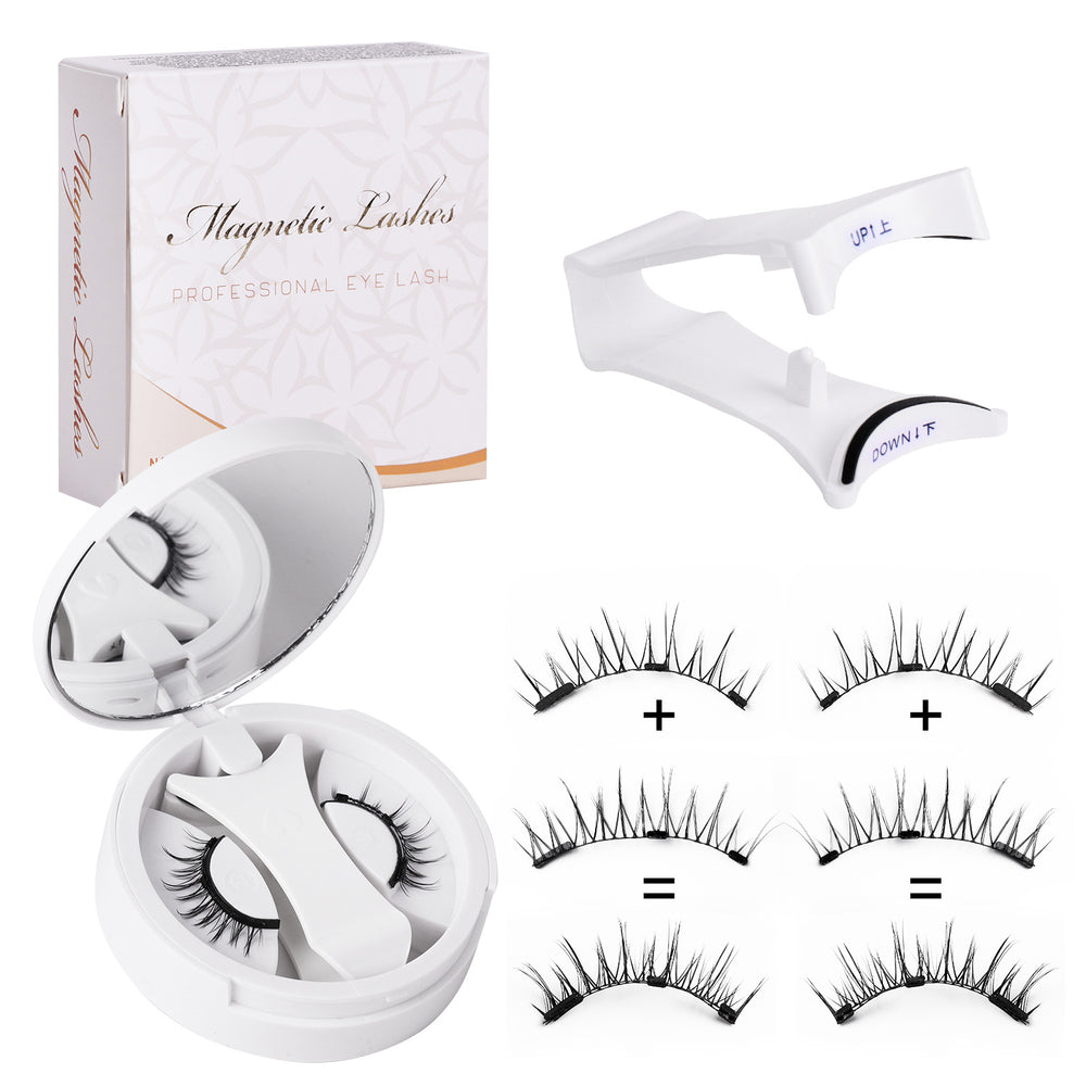 Pingdu magnetic false eyelashes amazon fashion thick strong magnetic 2 pairs black stem eyelash curler suit factory wholesale