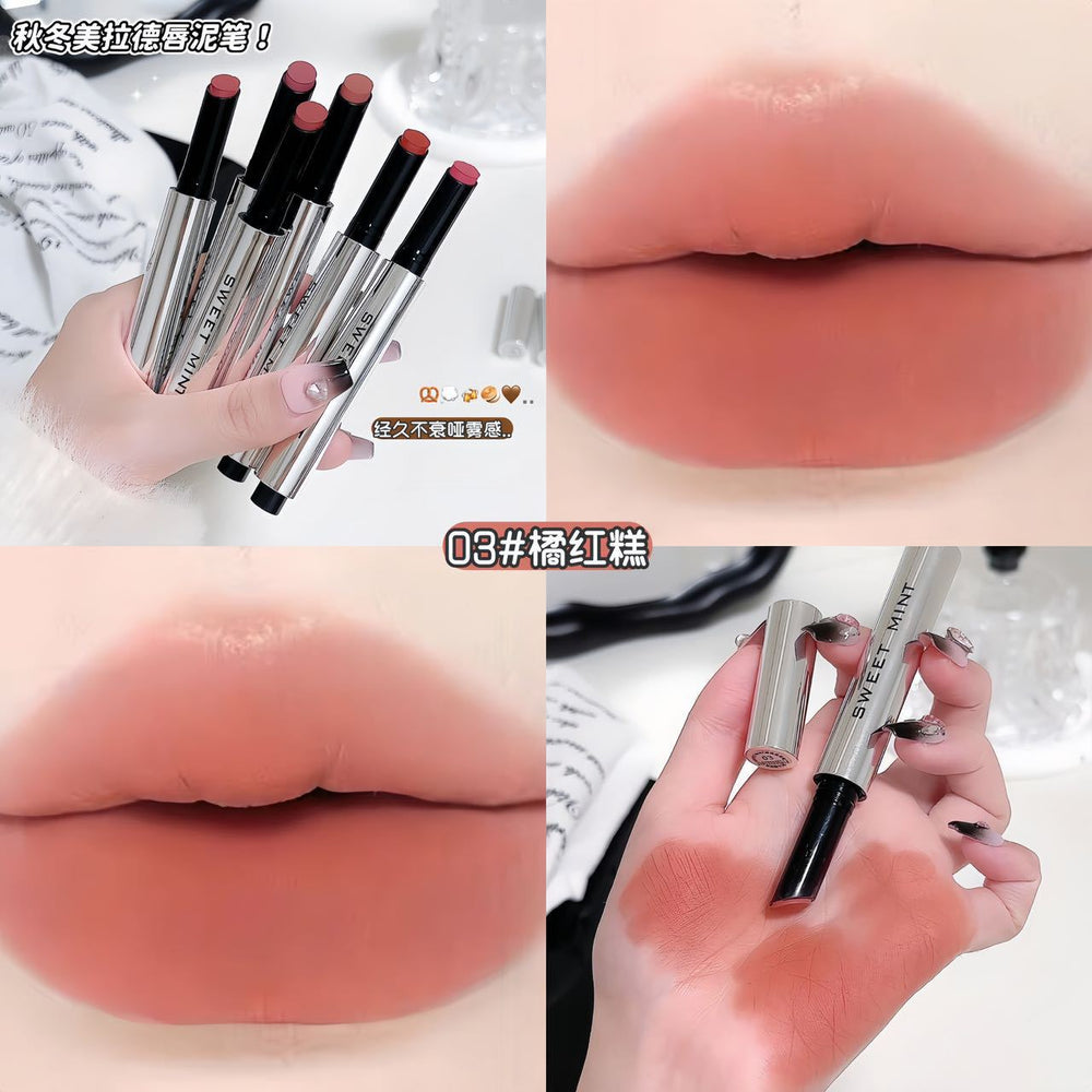 Sweet mint soft lip mud pen velvet matte matte not easy to fade fall and winter no makeup whitening lipstick pen