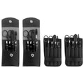 stainless steel all-black leather bag storage manicure tool set manicure tweezers eyebrow scissors manicure tool set