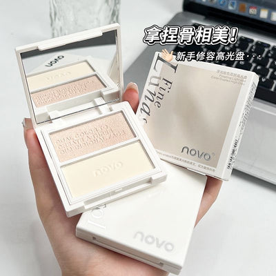 Makeup novo double color highlighter stereo modification contour matte highlight shadow nose shadow contour all-in-one palette