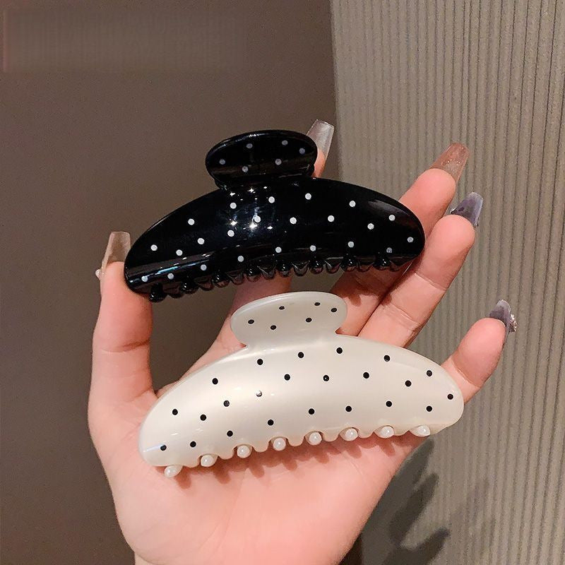 Women's frenchclassy polka dot shell casualfashioneasiest for match multi-hair sweet large back shark clip hair accessories