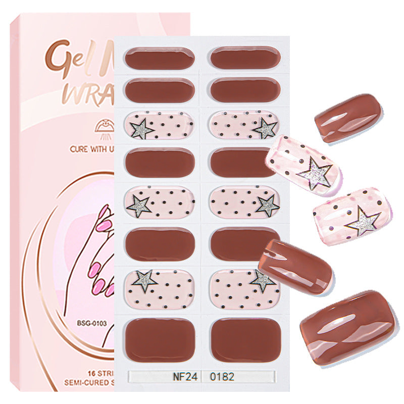Zhengxiang custom gel nail stickers - christmas snowflake, cross-border french style, uv semi-cured nail art, cartoon export