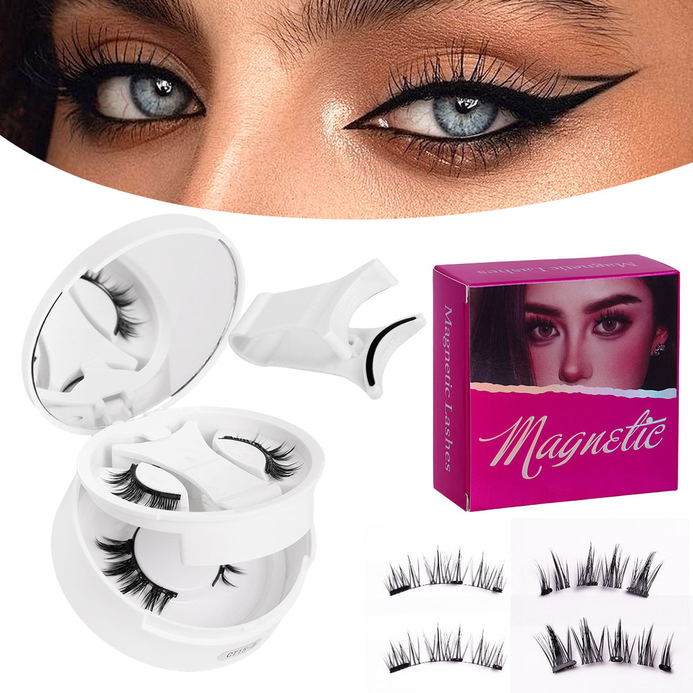Amazon's best-selling eyelash all-in-one box, stereo thick magnetic false eyelash storage box, one-piece clip set