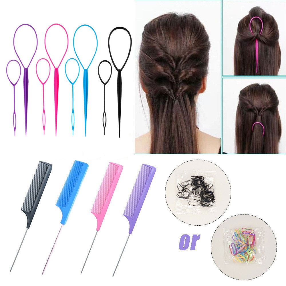 Pointed tail comb, hair pin, rubber band, hair curler suit, hair braiding tool, steel needle comb, ball head hairdressing styling supplies