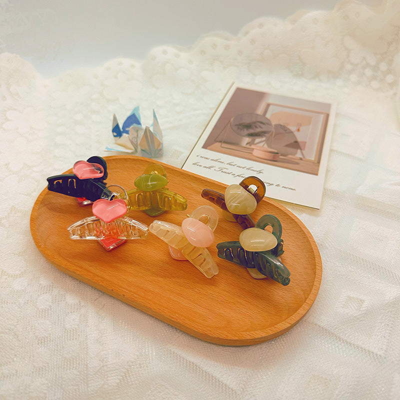Sweet heart hair clip - cute side/front hair clip for women - summer hair accessory for bangs
