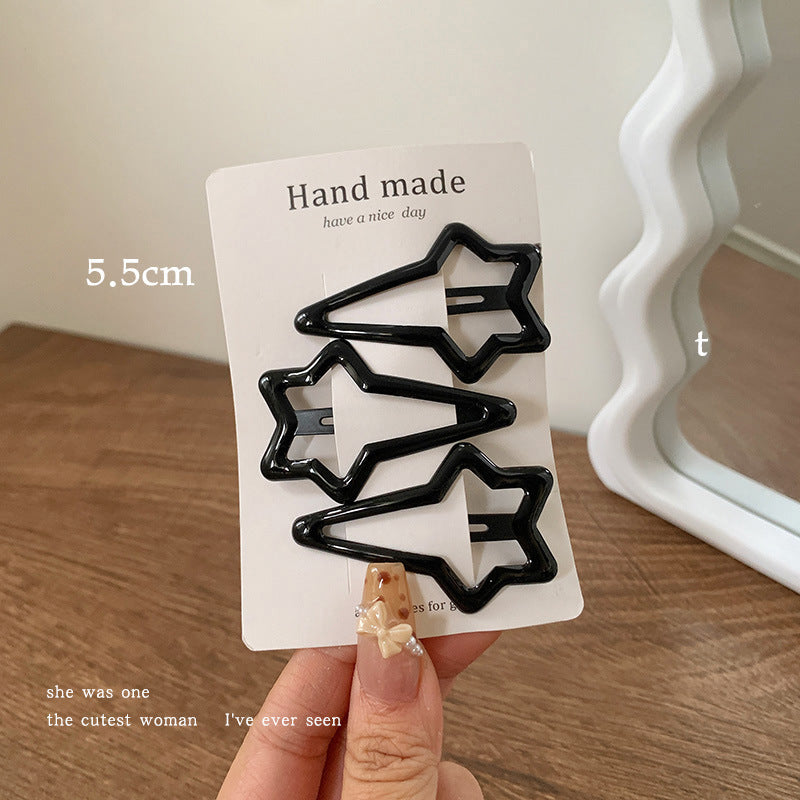 Glossy star hair clip for girls 2024new arrival side clip bangs clip broken hair storage clip casualbb clip hair accessories
