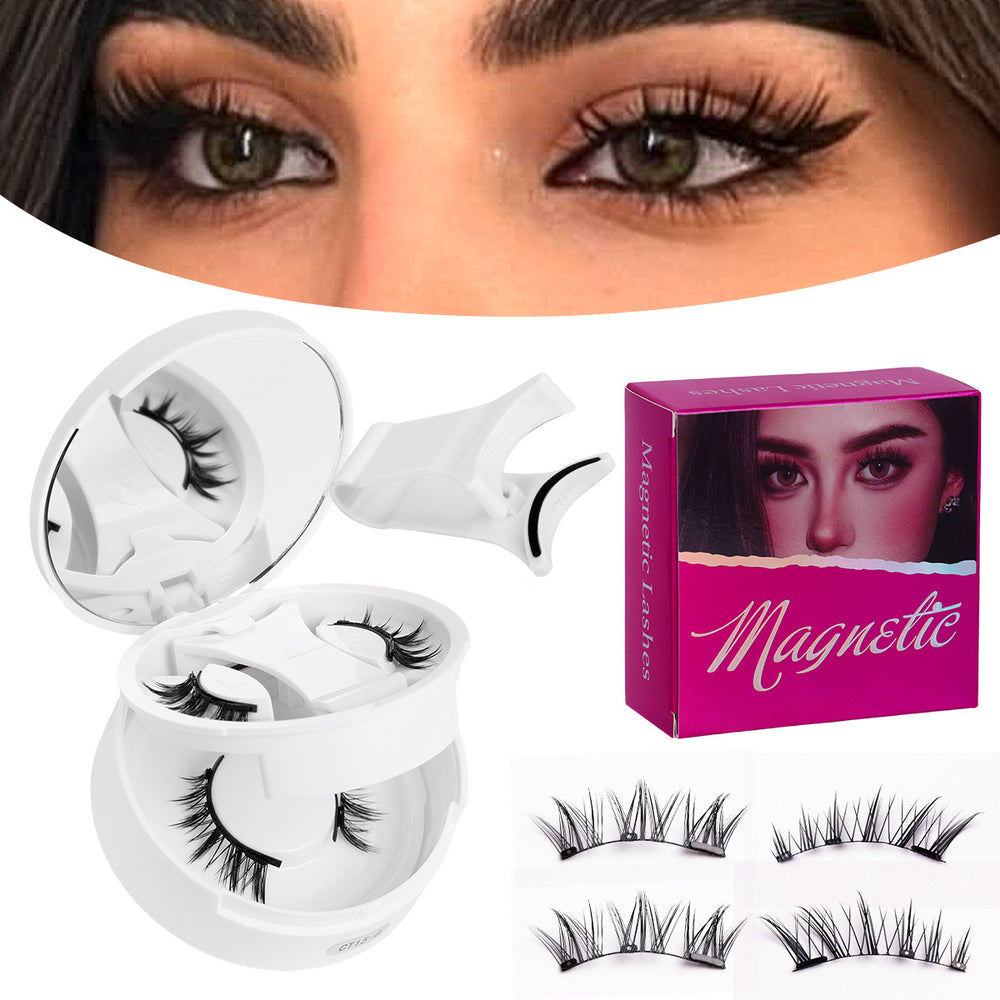 Carefully selected* pingdu foreign trade magnetic eyelashes all-in-one box amazon fashion thick hard stem false eyelashes set wholesale