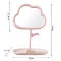 Cosmetic mirror girly heart plastic rotatable desktop desktop storage dressing mirror for home dormitory home portable mirror