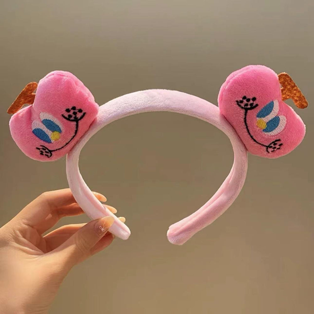 Sweet kitty~ cartoon cat plush headband - perfect for washing face & makeup, cute girl's hair accessory for autumn & winter