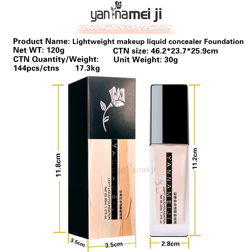 lightweight long-wear concealer foundation - waterproof, matte, hydrating, brightening, color correcting, oil-control, nude makeup