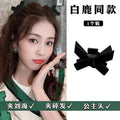 Black velvet bow princess head small clip spring cute bangs hairpin hairpin head fluffy clip hair clip