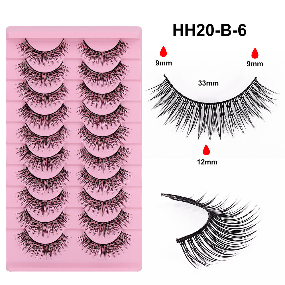 Premium *hard stem false eyelashes - 10 pairs - european & american style - black band - barbie doll/devil eye - dense volume - stage makeup lashes
