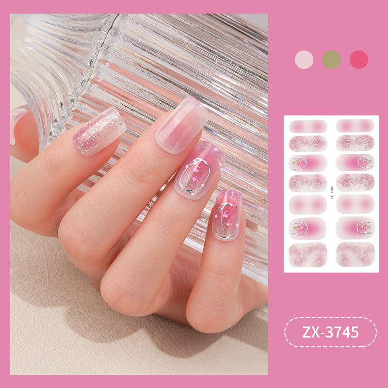 Zhengxiang factory customized japanese and korean nail art stickers hot stamping 5d epoxy imitation diamond starburst christmas nail stickers full stickers wholesale