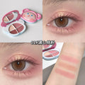 Gege bear cute fantasy eyeshadow palette - four colors: shimmer, matte, soft & sultry, milk tea, and earth tones