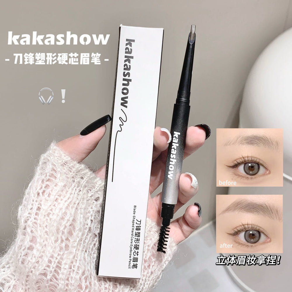 Kakashow blade shaping hard core eyebrow pencil clear and durable waterproof sweatproof naturestereo double-ended eyebrow pencil