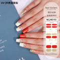 Zhengxiang custom gel nail art stickers french onion powder uv light hardening nail stickers semi-cured christmas wholesale