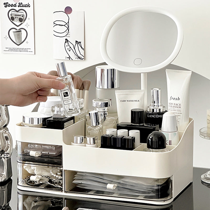 Bedroom vanity mirror desktop makeup mirror dressing table desktop storage large capacity plastic for home home table mirror