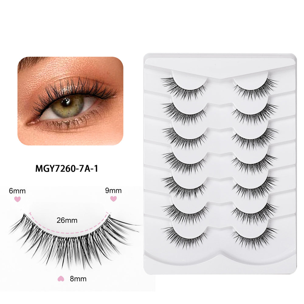 Southeast asian 3d clear band false eyelashes - natural look, japanese style, no-makeup, nude makeup, long and slim eyelashes - full strip