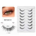 10 pairs of hard stem false eyelashes - voluminous, faux cluster lashes for stage makeup, professional makeup artist grade