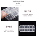 Nail art 12-compartment long storage box - clear acrylic jewelry rhinestone organizer - wholesale from manufacturer