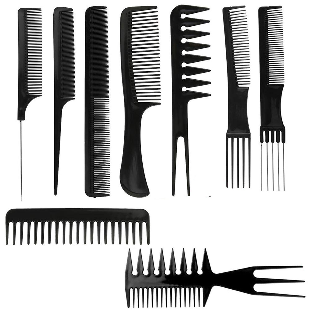Ten-piece comb set, hairdressing comb, hairdressing supplies, hairdressing tool set, beauty styling comb, hair dyeing comb, cross-border hot sale