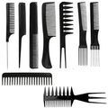 Ten-piece comb set, hairdressing comb, hairdressing supplies, hairdressing tool set, beauty styling comb, hair dyeing comb, cross-border hot sale