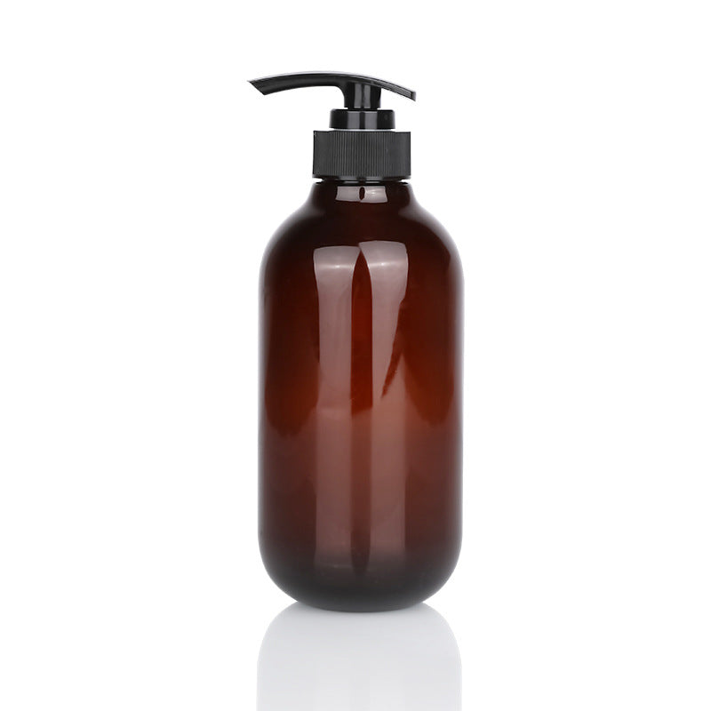 Factory in stock 300ml 500ml washing and care packaging bottles pet plastic empty bottles body lotion cosmetics round bottles