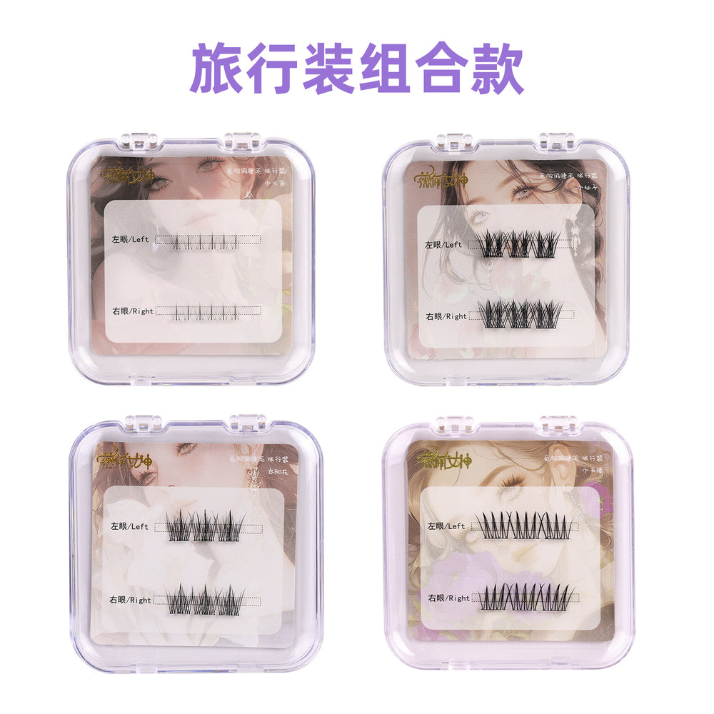 120 clusters segmented glue-free false eyelashes gift box natural artificial korean girl group upper and lower eyelashes factory penglai wholesale