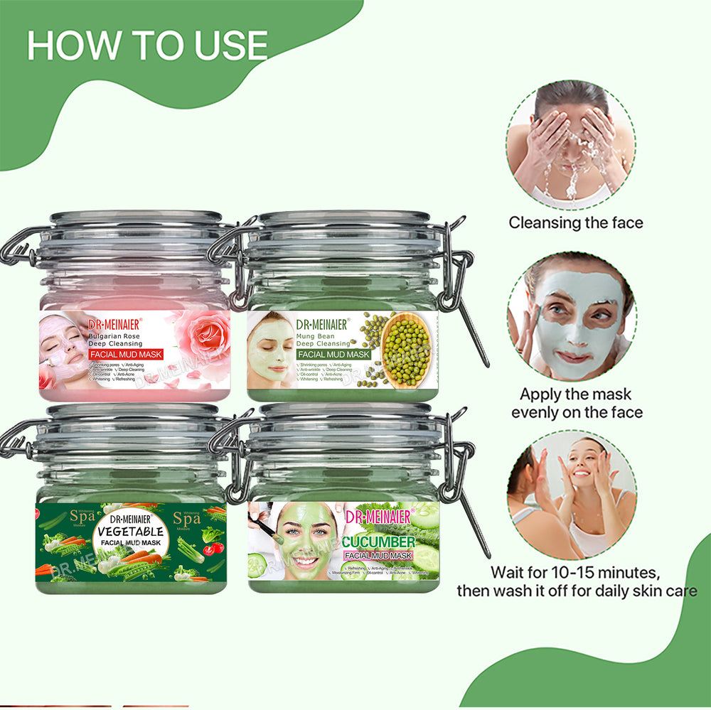 natural mud mask smear-type facial mask cleansing, repairing, brightening, hydrating and removing blackheads face maskexport batch