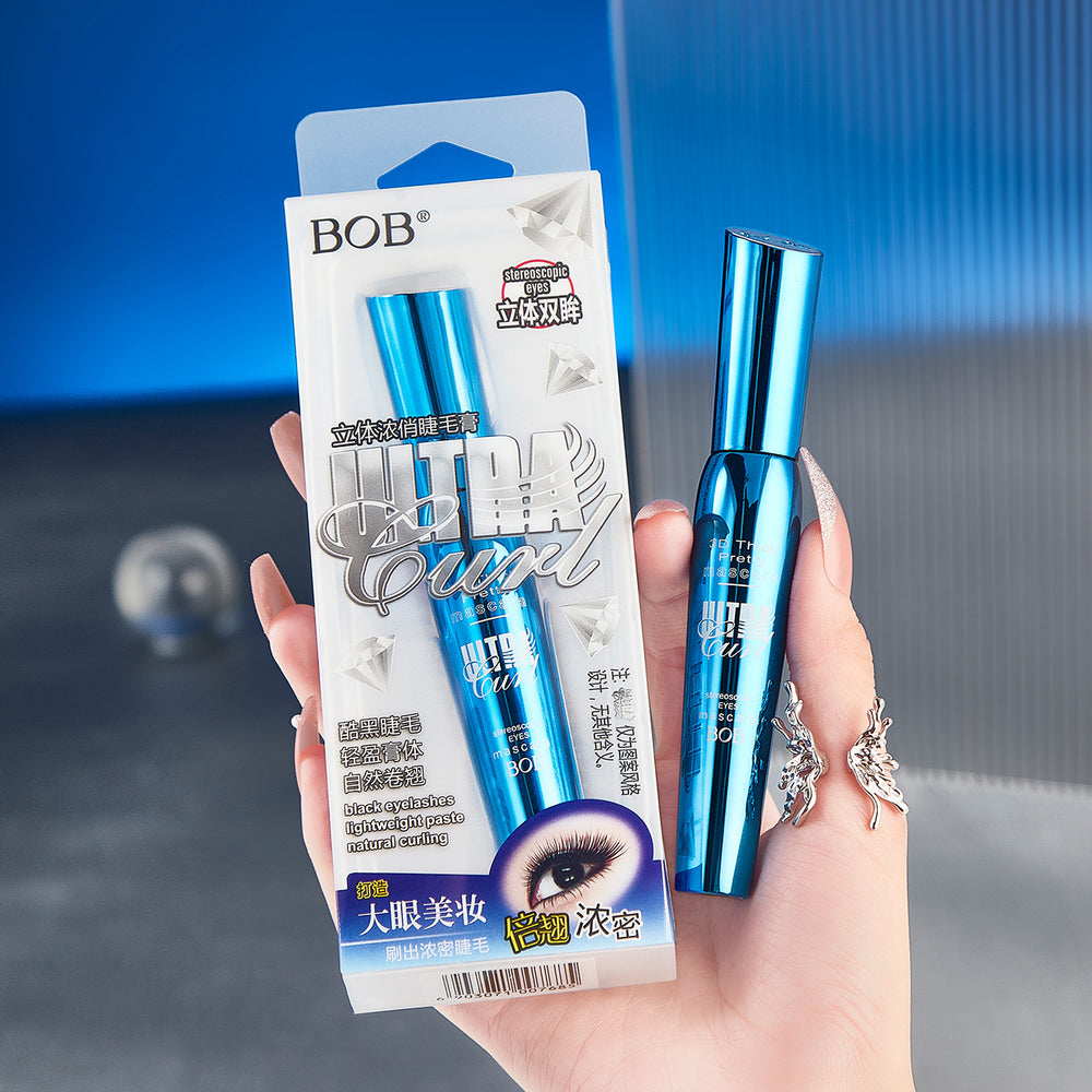 Makeup bob stereo thick mascara for women, long, curled, thick, long-lasting, waterproof, anti-sweat, non-smudge, fine comb type