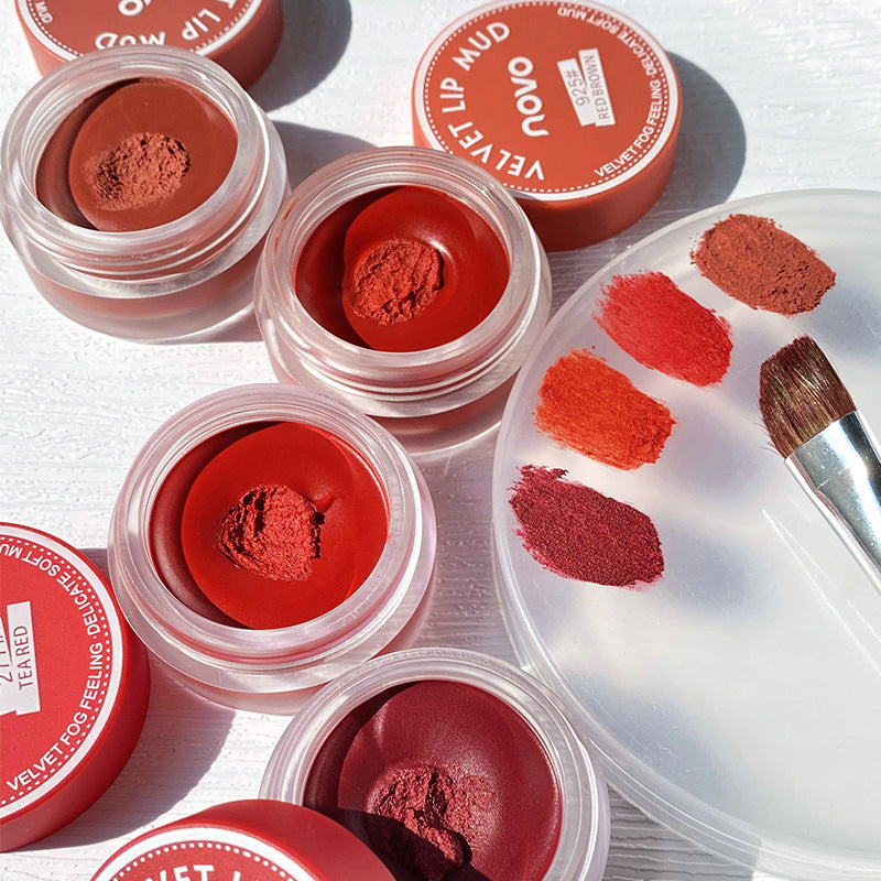 Novo jelly jar lip mud lip glaze - women's velvet matte, smudge-proof, non-stick, brightening lipstick for a natural look