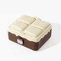 Portable jewelry box mirror organizer - plastic mini home storage jewelry case with glass mirror