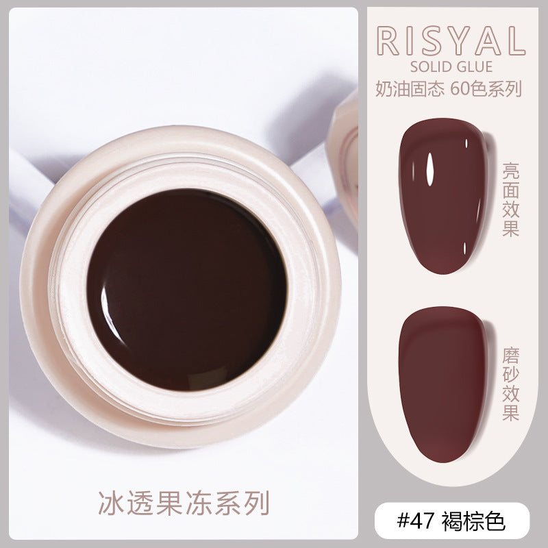 Risyal icy solid gel polish 5ml - smooth cream gel nail polish, japanese style nail polish for nail salons