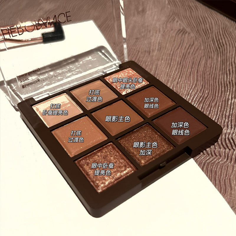 Herorange 9-color chocolate eyeshadow palette - beginner-friendly, shimmer & matte, earth tones, affordable eyeshadow
