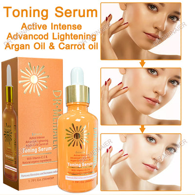 argan oil carrot brightening skin serum - fades melanin, hand & foot serum, dark spot correcting essence