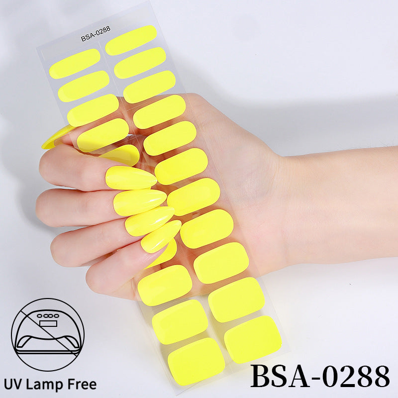 no-bake gel manicure stickers waterprooffashionpure color nail stickers no cure gel nail wraps