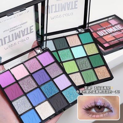 Miss lara 16-color eyeshadow palette - shimmer, matte, fine glitter - perfect for students, kids, and stage makeup